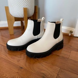 Nasty Gal Chunky White Boots